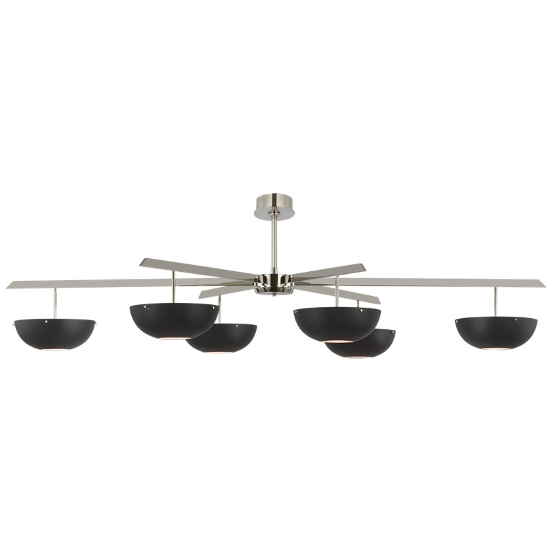 Valencia 6 - Light LED Chandelier, Polished Nickel, White