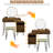Vanity Table Stool Set with Mirror-209309846