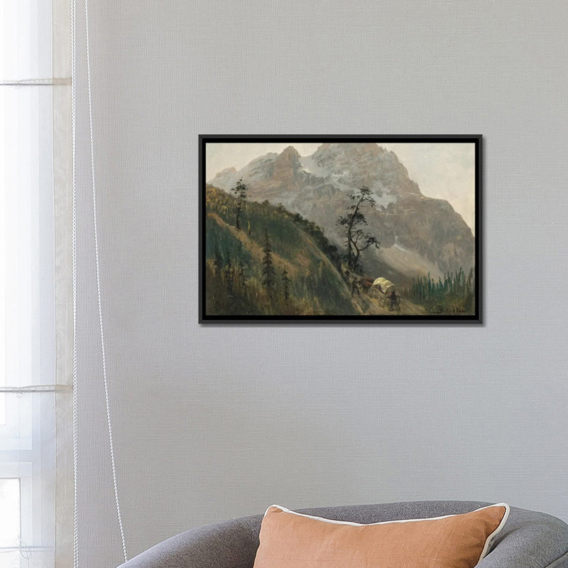 «Western Trail, the Rockies», impression sur toile, H 18 po x l 26 po x P 1,5 po, Toile encadrée noire, Pas de tapis