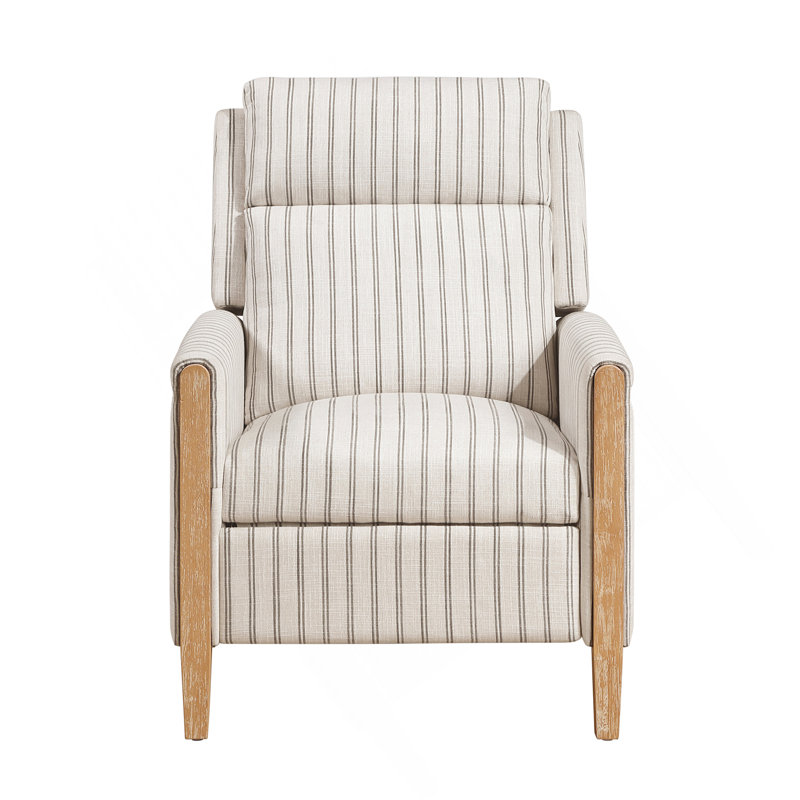 Fauteuil inclinable classique en bois massif de style campagnard à dossier poussoir 1 pièce