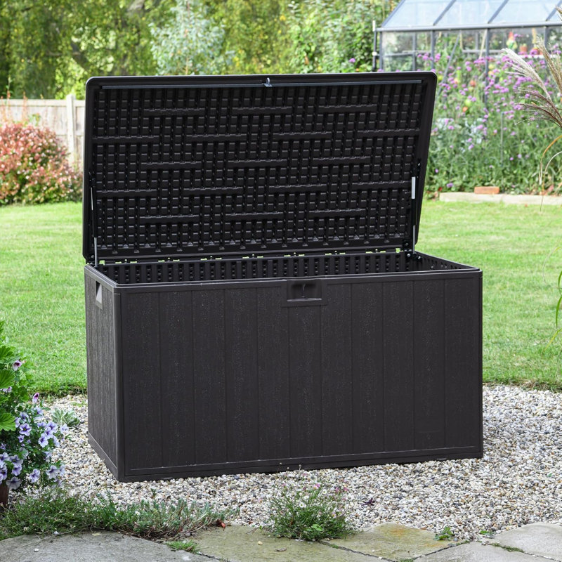 Garden Gear 111cm W 276L Polypropylene Lockable Deck Box in Brown