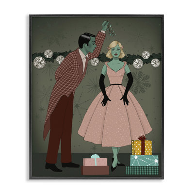 Baiser romantique de Noël, estampe numérique par Grace Popp