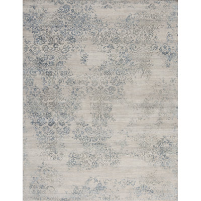 Amour Hand Knotted Area Rug in Blue