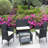 4 PC Rattan Patio Furniture Set Outdoor Patio Cushioned Seat Wicker Sofa-1803890197