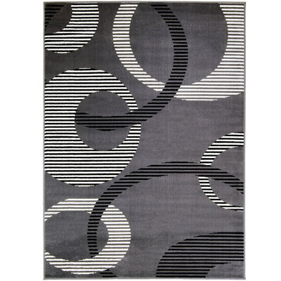 Tapis gris foncé Flara