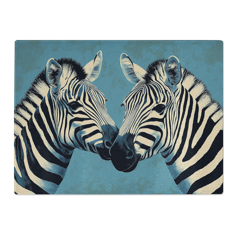 Zebra Graphic  Glass Chopping Board