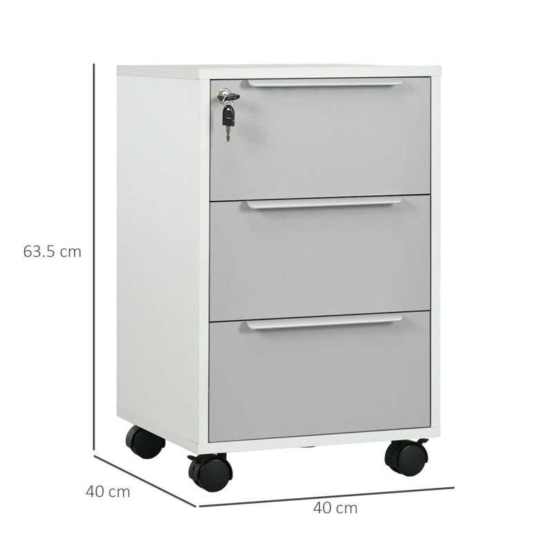40cm Wide 3 -Drawer Mobile File Cabinet