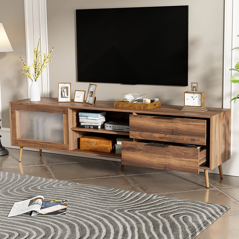 Meuble télé haut de gamme moderne avec rangement spacieux, centre de divertissement pour grandes télévisions, idéal pour le salon et la chambre à coucher