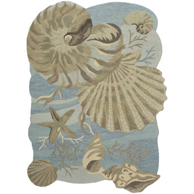 Rosecliff Heights Chizara Blue Coastal, Nautical & Beach Indoor Rug