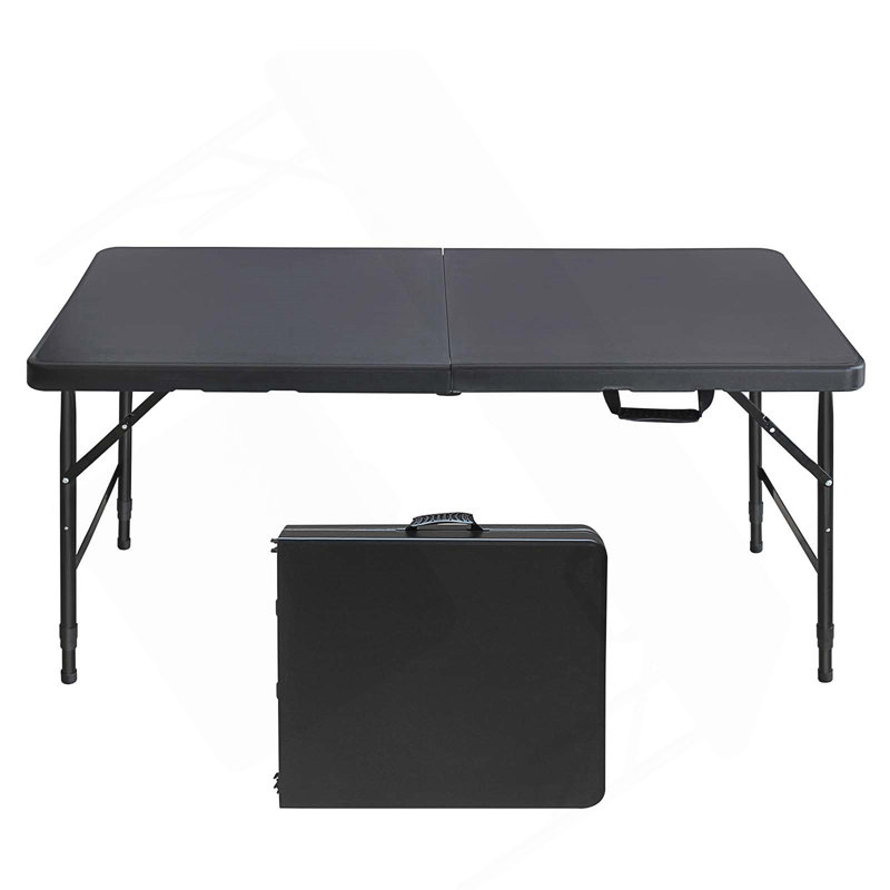 Table pliante portative 4 pi 4 po poids pliable intérieur et extérieur 135 kg, Noir