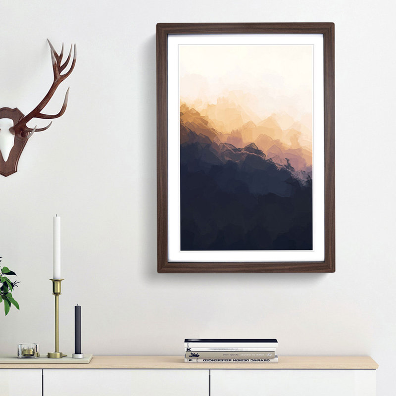 Sri Pada Adams Peak in Sri Lanka in Abstract - Framed Print, Walnut Framed, 87cm H x 62cm W x 2cm D