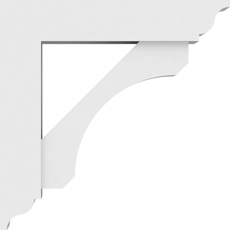 Support standard en PVC de qualité architecturale avec extrémités traditionnelles, H 14 po x l 3 po x P 14 po