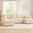 Corduroy 4 - Seat Double Chaise Sectional , Engineered Wood Frame, Rectangular Seats, And U Shaped Setup For Relaxation 3 Piece 4, Foam Filled, Streamlined Design, Cushions-909795338-909795337