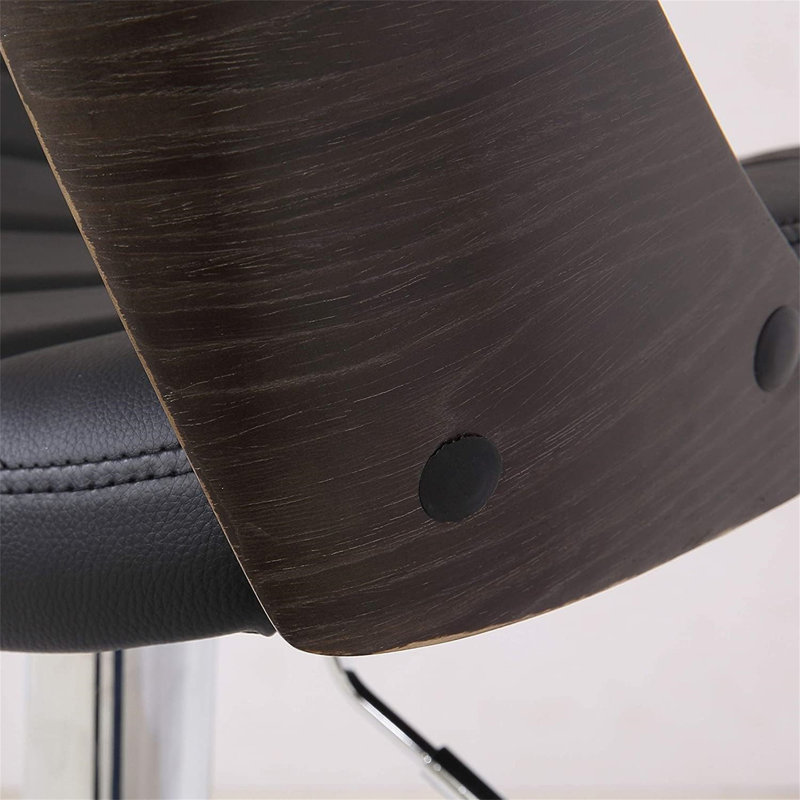 Tabouret de bar pivotant à dossier en bois cintré Bentwood