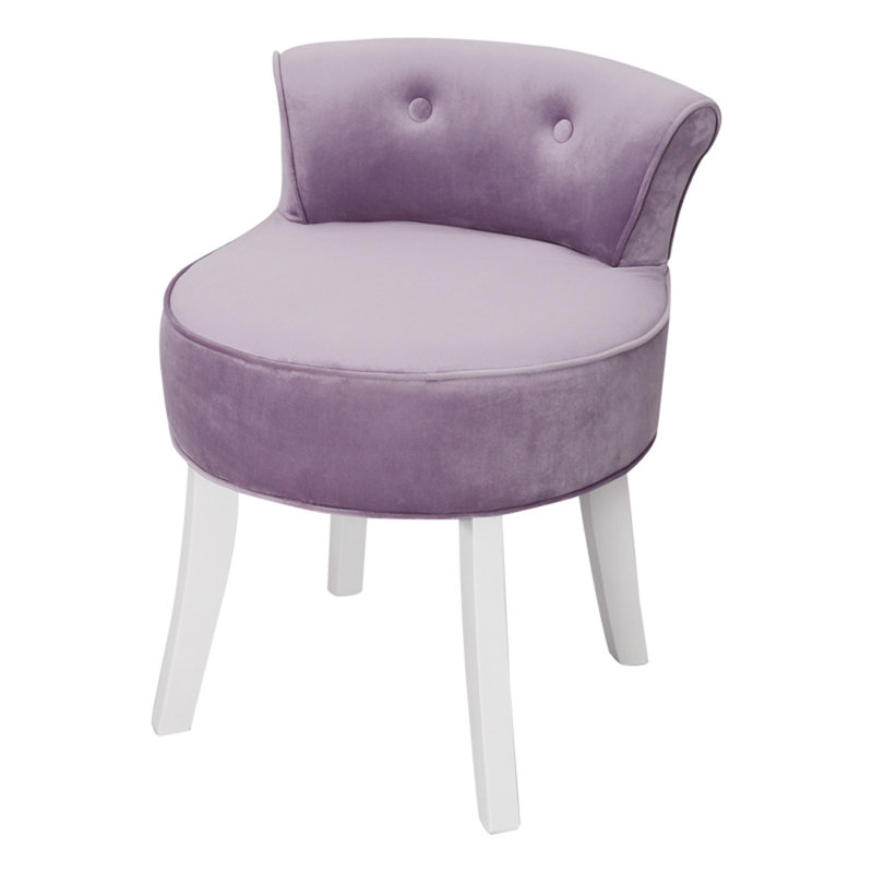 Abingt Solid Wood Accent Stool, White/Purple