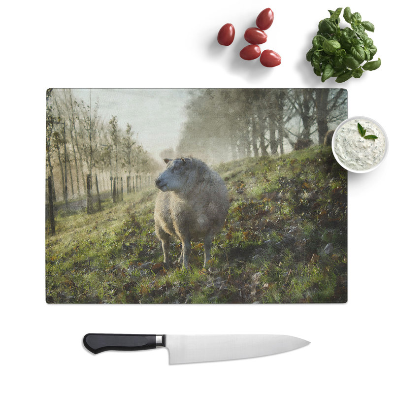 Woolly Sheep Painting Chopping Board, 0.4cm H x 20cm W x 28.5cm L