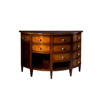 Console en bois massif 47,2 po Demi Lune