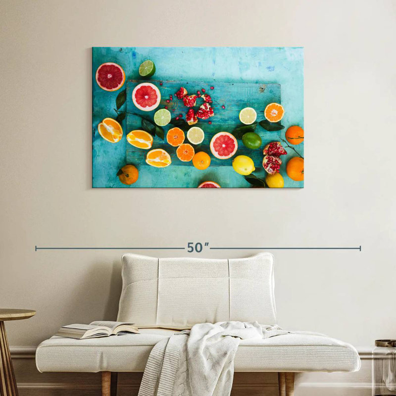 Yarlin Natural Citrus Fruits, 26" H x 39" W