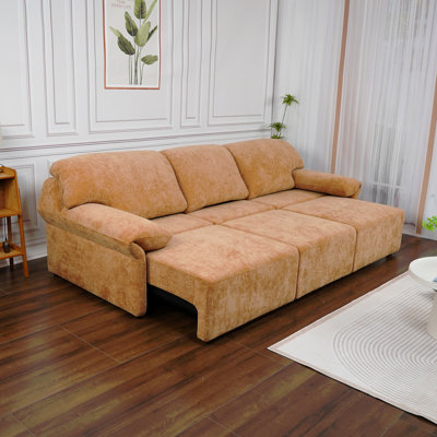 3 Seats Recliner Sofa, Reclining Sofa With Power, Convertible To Bed, Oversized Seat Width, Reclining Sectional Couch For Living Room Office And Apartment