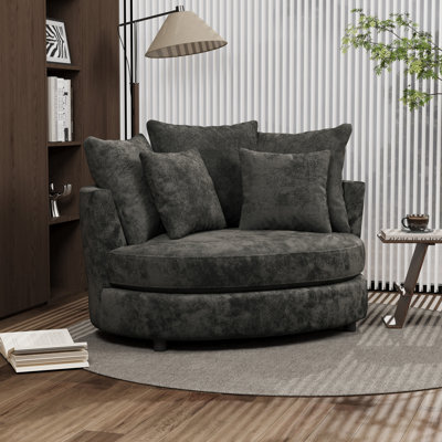 Fauteuil de lecture moderne avec housse 55,1 po avec 5 coussins