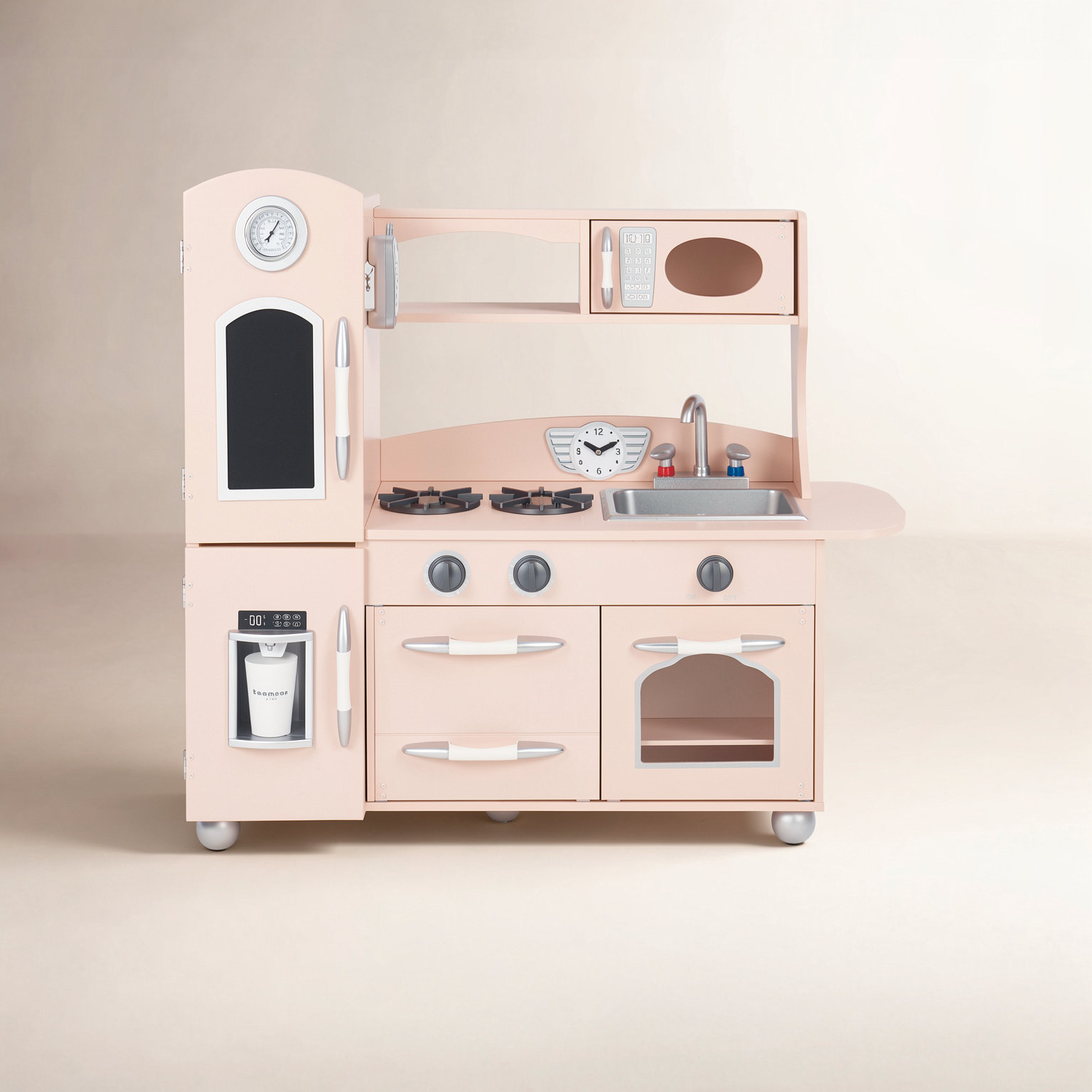 Teamson Kids Retro Play Kitchen with Chalkboard, Pink