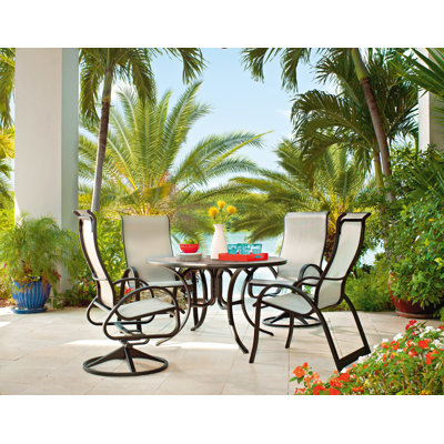 Hirotaka 4 - Person Patio Dining Set with Round Table
