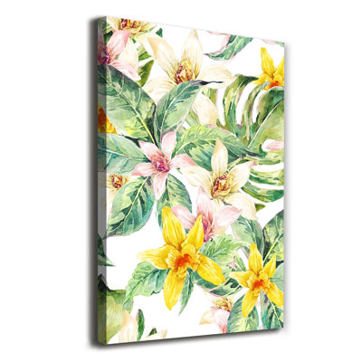 Tropical Flowers - Wrapped Canvas Print