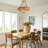 19.7-Inch Vintage Dragonfly Inverted Pendant Light (Antique Brass Finish, 5 E26 Bases, Wall Switch Control)