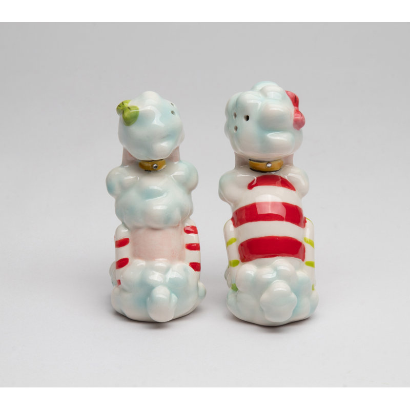 Christmas Poodle Salt And Pepper
