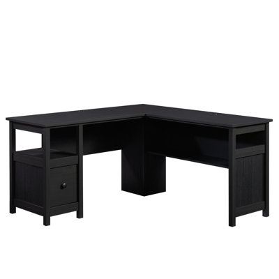 Traditional L-Shaped Desk With File Drawer (Not Include Stools)