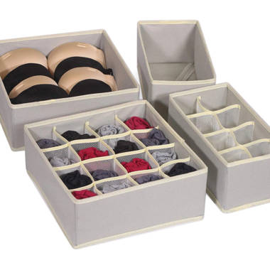 Mdesign Kids Fabric Dresser Drawer And Closet Storage Organizer, Set Of 4 -  Pink