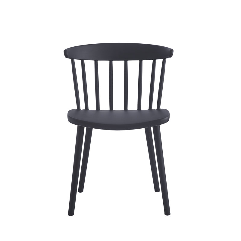 Ensemble de 4 chaises en polypropylène Emmons, Noir, noir, noir, noir