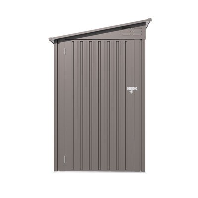 Durable Metal 4x9 Ft Shed, Modern Outdoor Storage For Garden And Patio