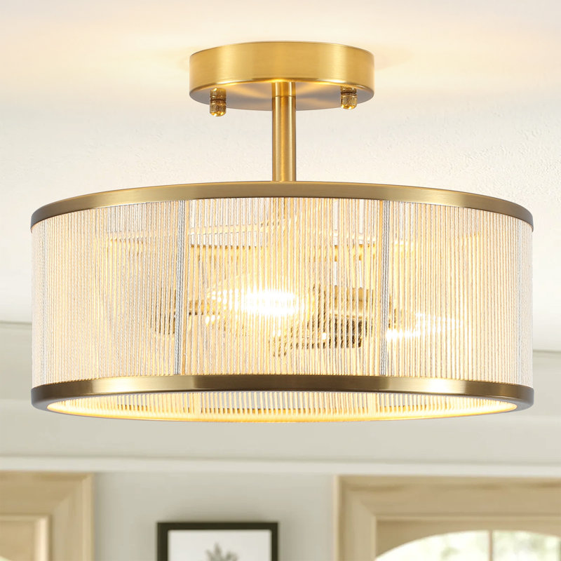 Plafonnier semi-encastré 12,5 po à 3 lumières Boho Coastal