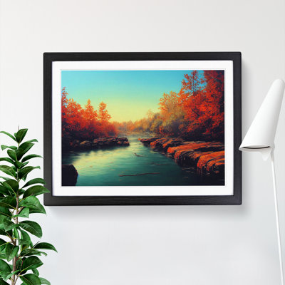 Autumn Forest River - Single Picture Frame Print