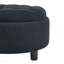 Repose-pieds de rangement rond 25 "avec plateau, capitonné - noir-130176358