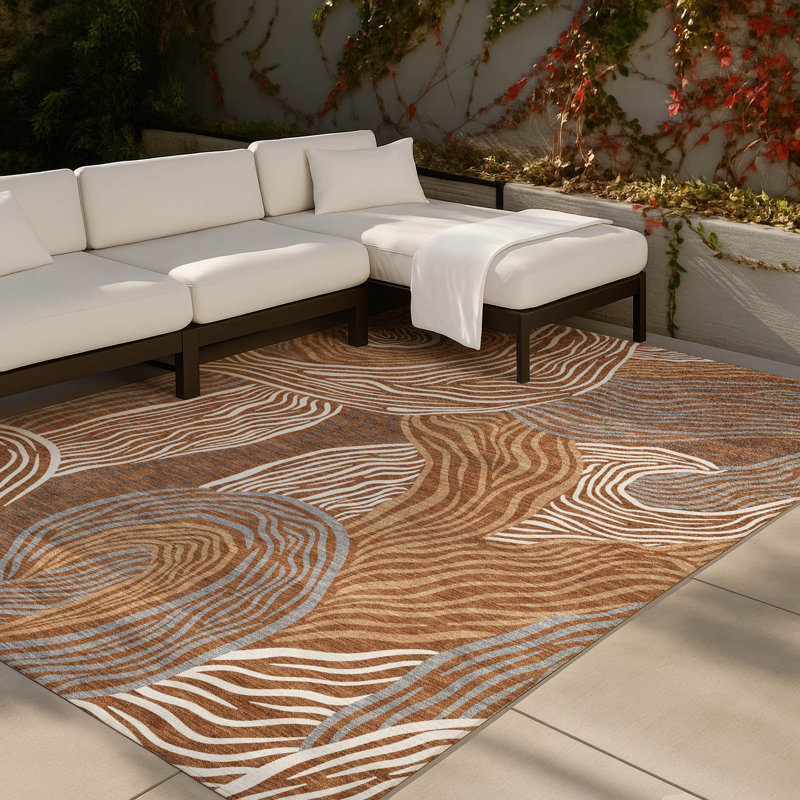 Tapis intérieur / extérieur lavable à la machine Chantille ACN2603, Paprika, 10 pi x 14 pi