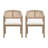 Eldora 7-Piece Mid-Century Modern Dining Set With Cane Back Chairs And Rectangular Pillar Base Table