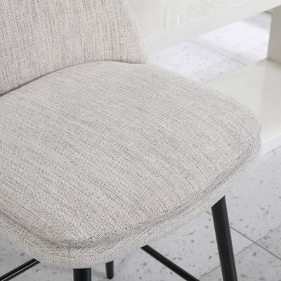 Counter Height Swivel Bar Stools Set of 2, 360° Swivel Upholstered Barstools with Back and Metal Legs, 25.6" Seat Height,Counter Stools for Kitchen Island and Pub,Linen Cloth