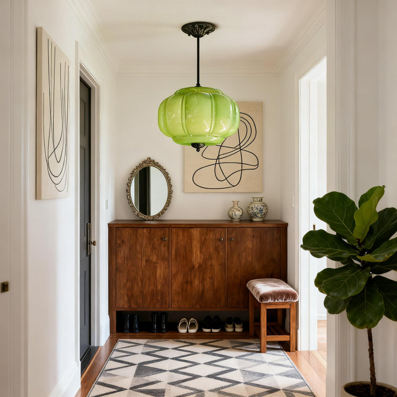 1-Light Green Pumpkin Pendant Light