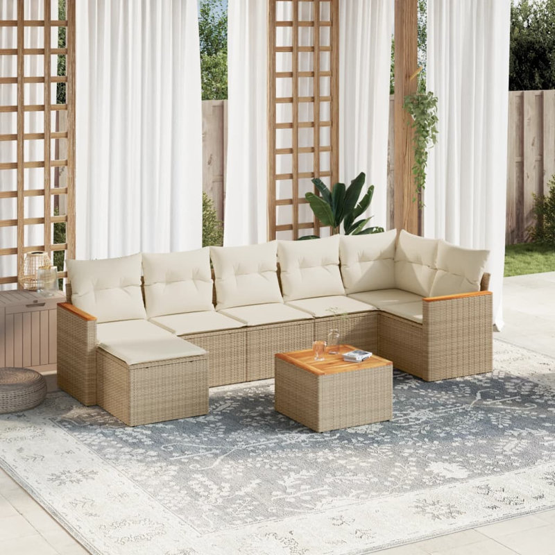 Ensemble de canapé de jardin Vidaxl beige, blanc crème