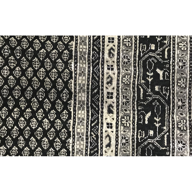 Hand-Knotted High-Quality Black Area Rug