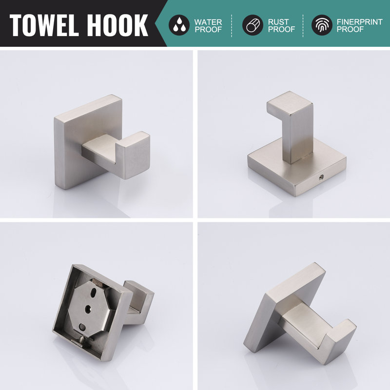 4 - Piece Bathroom Hardware Set, Brushed Nickel