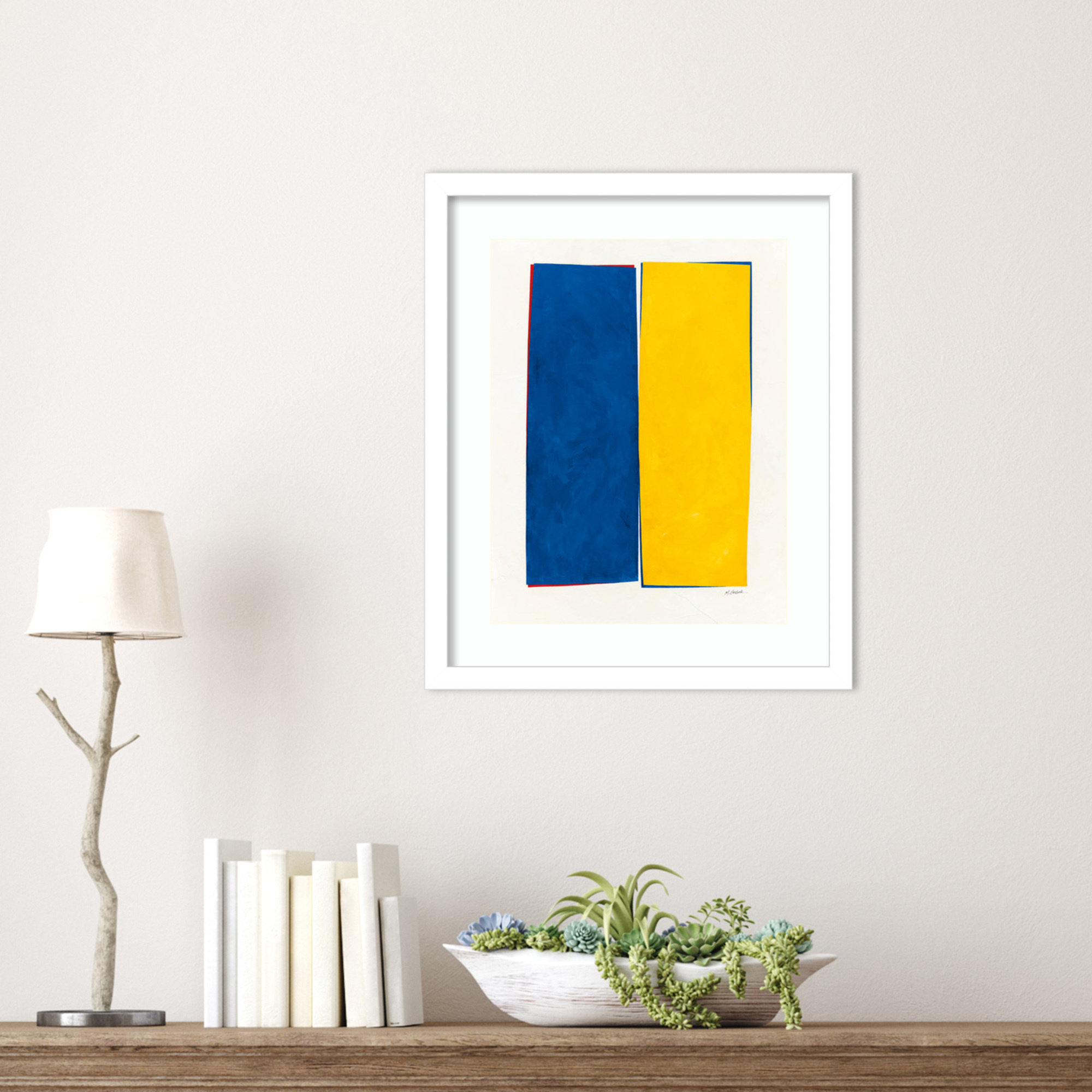 Monolithic I Wood Framed Wall Art Print, 17" H x 14" W, White Framed