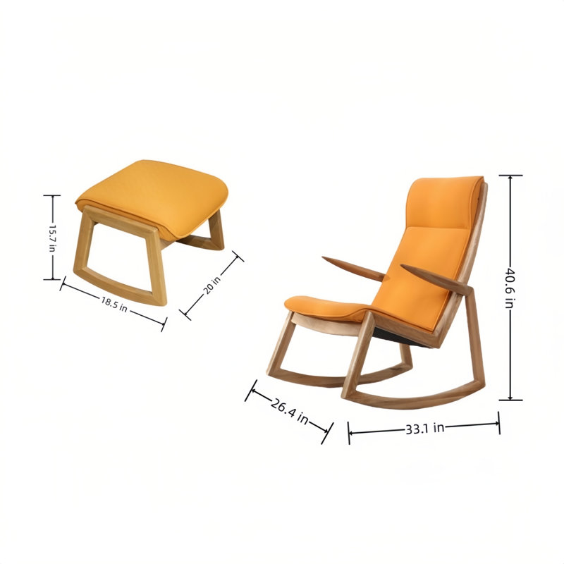 Modern Upholstered Solid Wood Rocking Chair