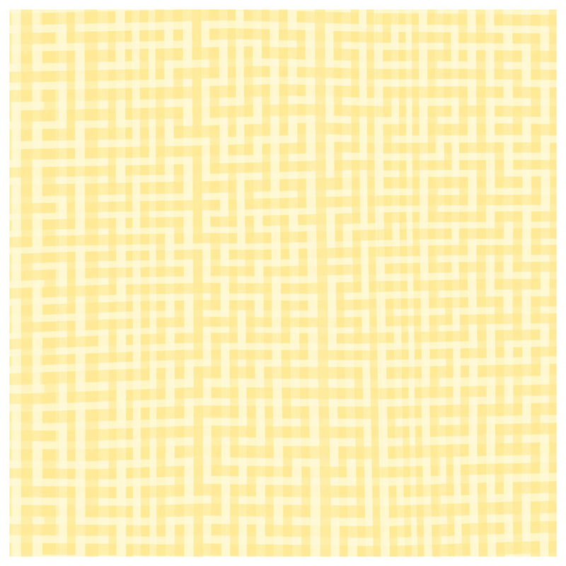 Yellow Geometric Maze Bath Mat, 24in W x 17in L