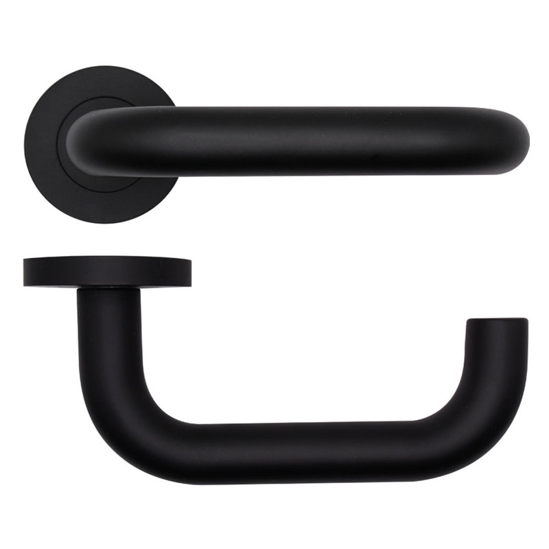 Maggiore Lock Door Handle, Powder Coated Black