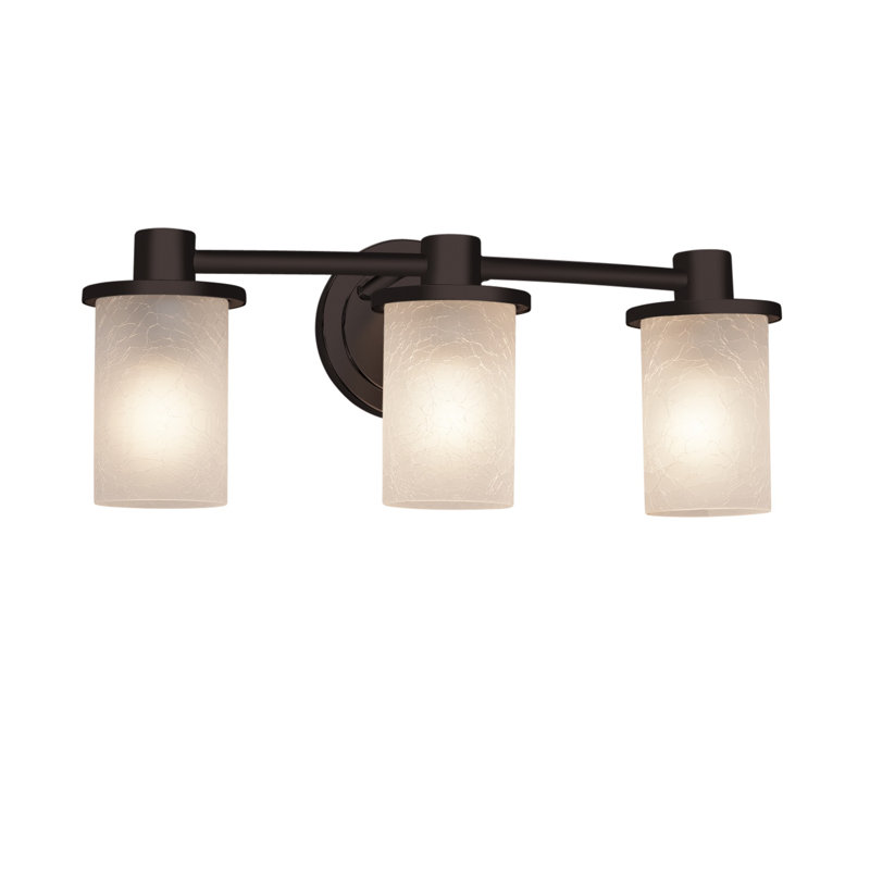 Casson 3 - Light Dimmable Vanity Light, Dark Bronze, Frosted Crackle