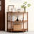 31.5" 3-Tier Half Moon Console Table - Vintage Entryway Table For Living Room,Hallway Or Foyer-1618936525
