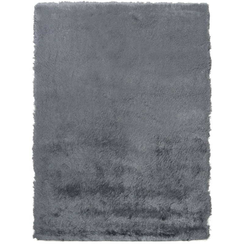 Cimah Shag Hand Tufted Performance Solid Color Rug, Rectangle 3' x 5'